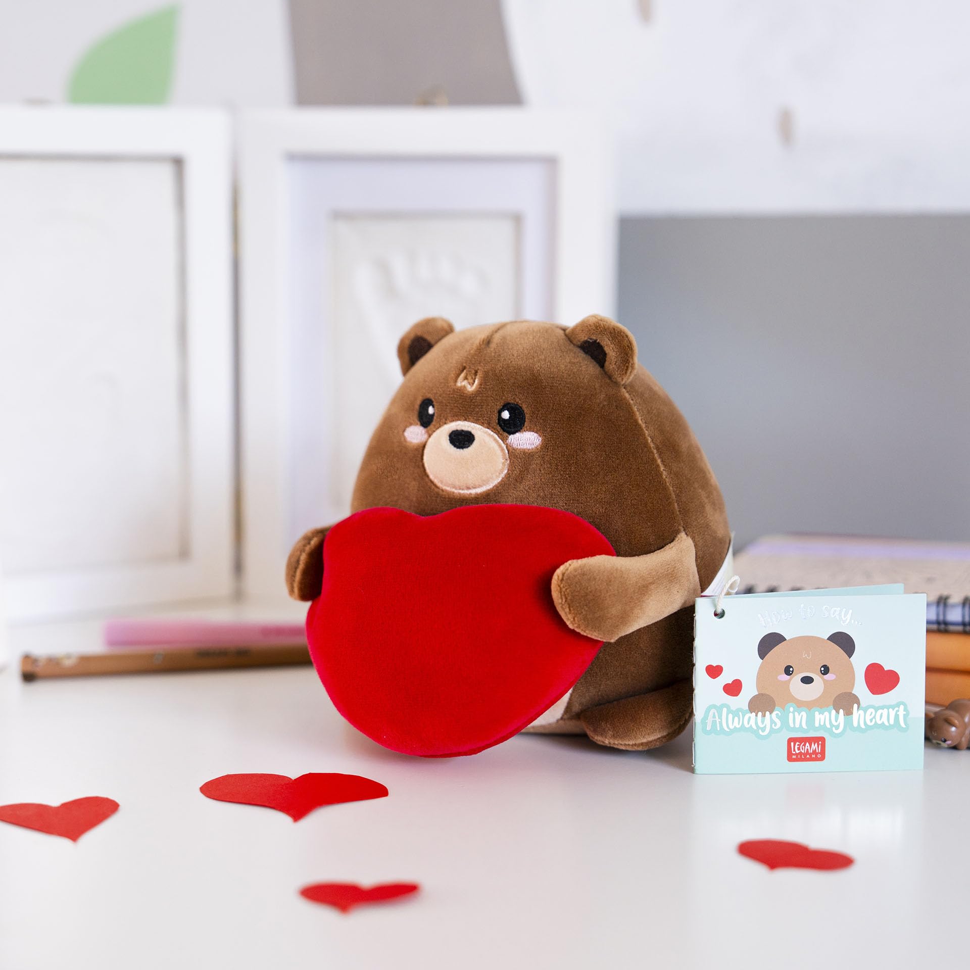 Legami - Super Soft! Plush Plüsch, Teddy Bear Thema, Mini Größe, mit personalisierbarer ID Karte