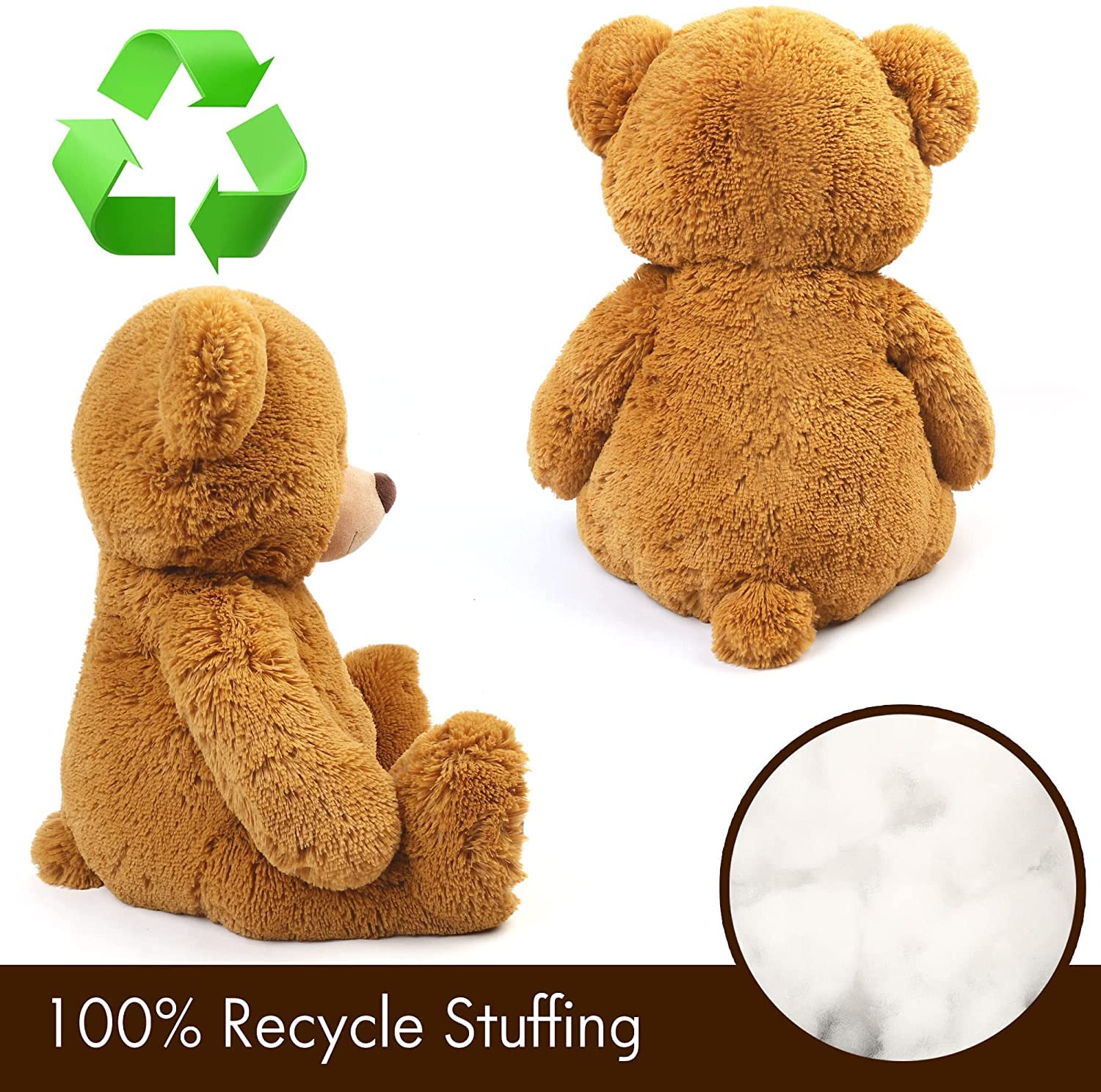 LotFancy Teddybär Kuscheltier 50cm, Plüschtier Stofftier Teddy, Süßes Geschenk für Kinder Mädchen Freundin
