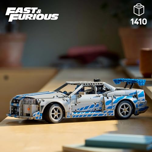 LEGO Technic 42210 2 Fast 2 Furious Nissan Skyline GT-R R34, Automodell-Bausatz für Erwachsene mit Driftfunktion, Lenkung & 6-Zylinder-Motor