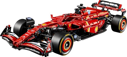 LEGO Technic 42207 Ferrari SF-24 F1 Rennwagen 1:8 mit V6-Motor, Getriebe, Lenkung & DRS, detailreicher Modellauto-Bausatz für Erwachsene