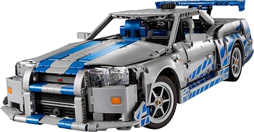 LEGO Technic 42210 2 Fast 2 Furious Nissan Skyline GT-R R34, Automodell-Bausatz für Erwachsene mit Driftfunktion, Lenkung & 6-Zylinder-Motor