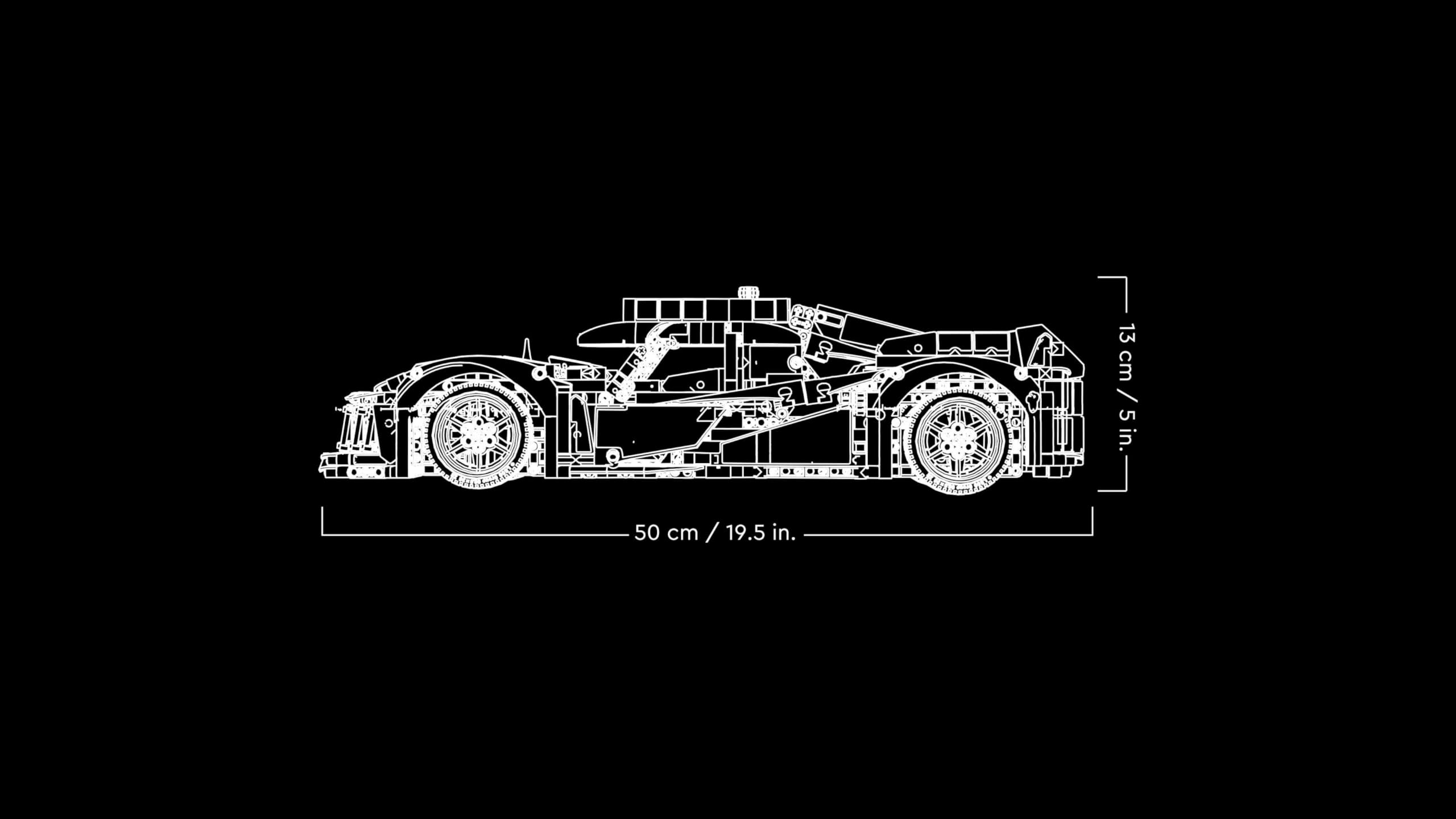 LEGO 42156 Technic Peugeot 9X8 24H Le Mans Hybrid Hypercar Modellauto 1:10, Bausatz für Erwachsene & Sammler