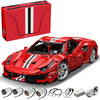 CaDA Master C61042w Supercar 488, Technik Modellauto 1:8 mit 3187 Steinen, ferngesteuertes Sportwagen-Bausatz für Erwachsene & Jugendliche
