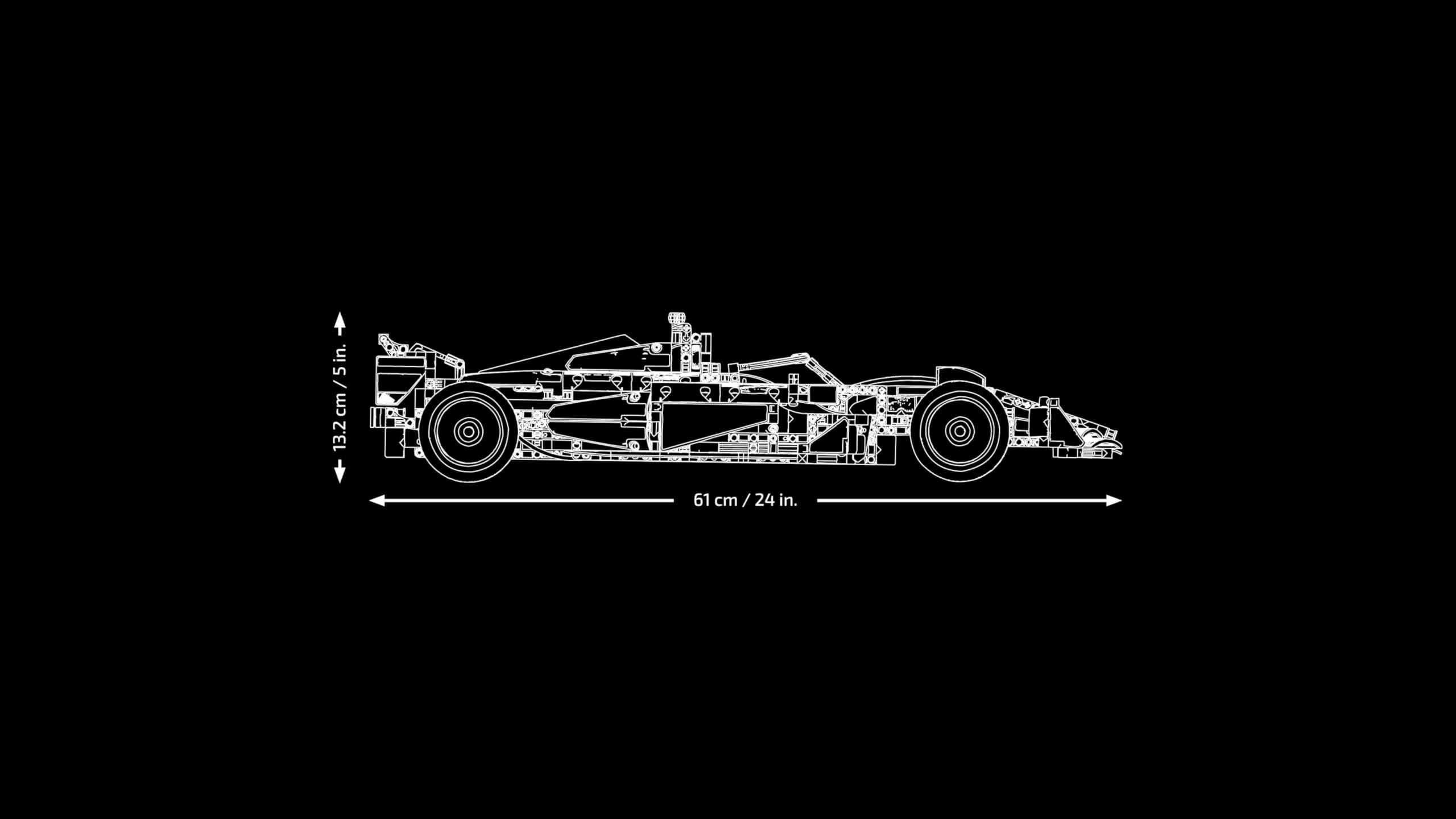 LEGO Technic 42207 Ferrari SF-24 F1 Rennwagen 1:8 mit V6-Motor, Getriebe, Lenkung & DRS, detailreicher Modellauto-Bausatz für Erwachsene