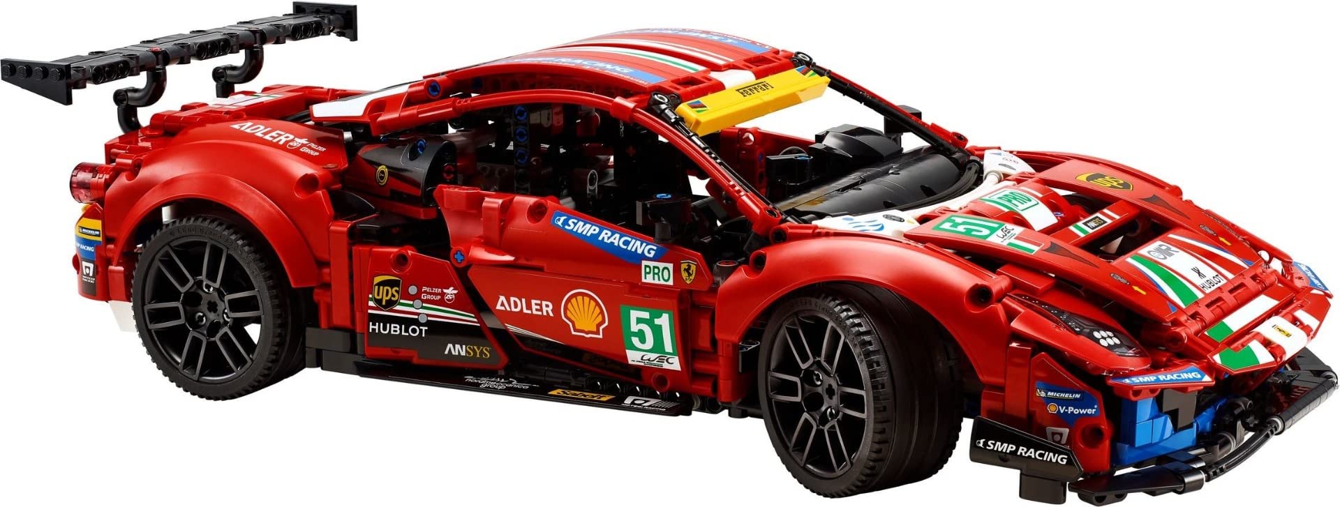 LEGO Technic 42125 Ferrari 488 GTE AF Corse # 51, Authentisches Langstreckenrennwagenmodell für Erwachsene