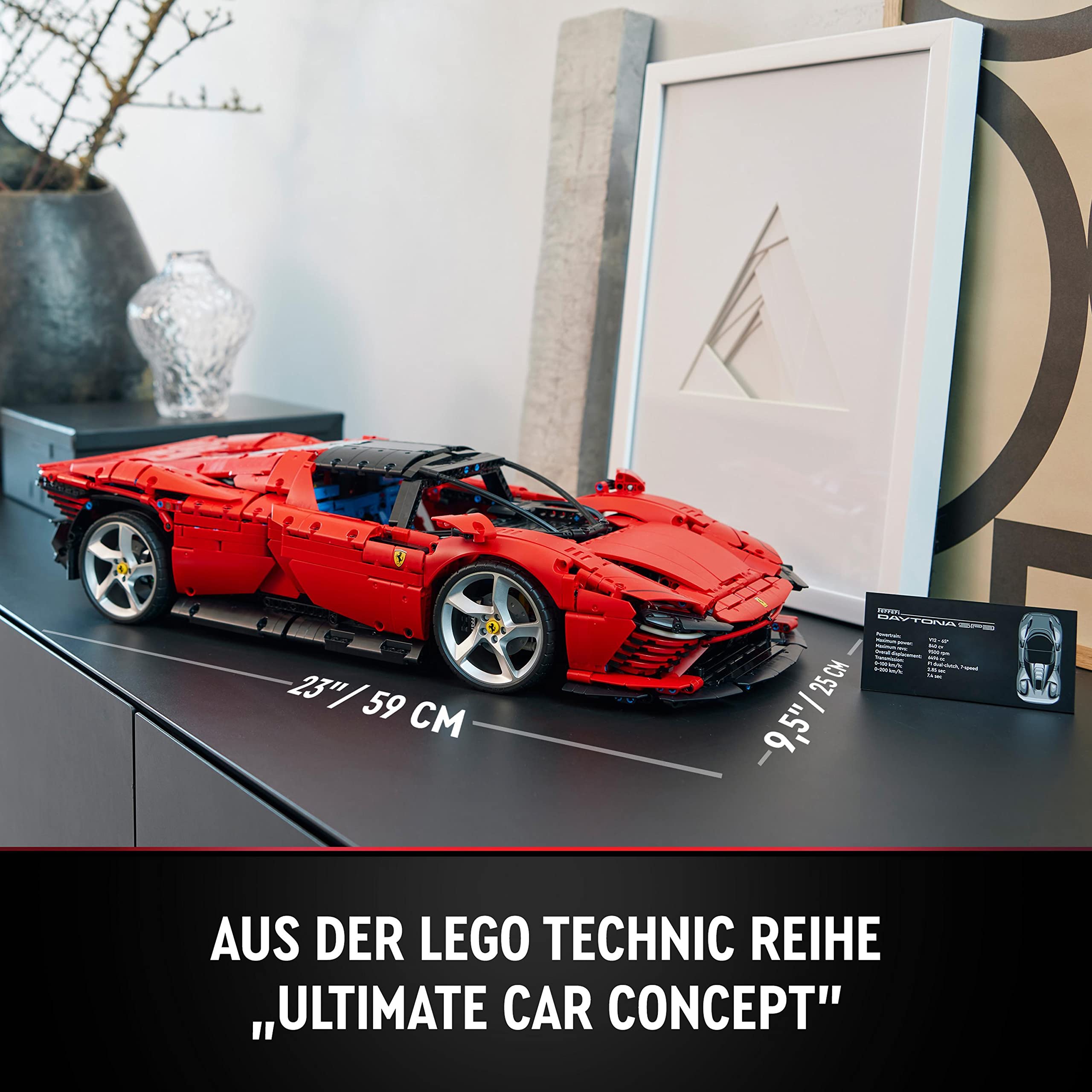 LEGO Technic 42143 Ferrari Daytona SP3, roter Supersportwagen Modellauto 1:8, erweitertes Bausatz & Ultimate Car Concept Sammlerset
