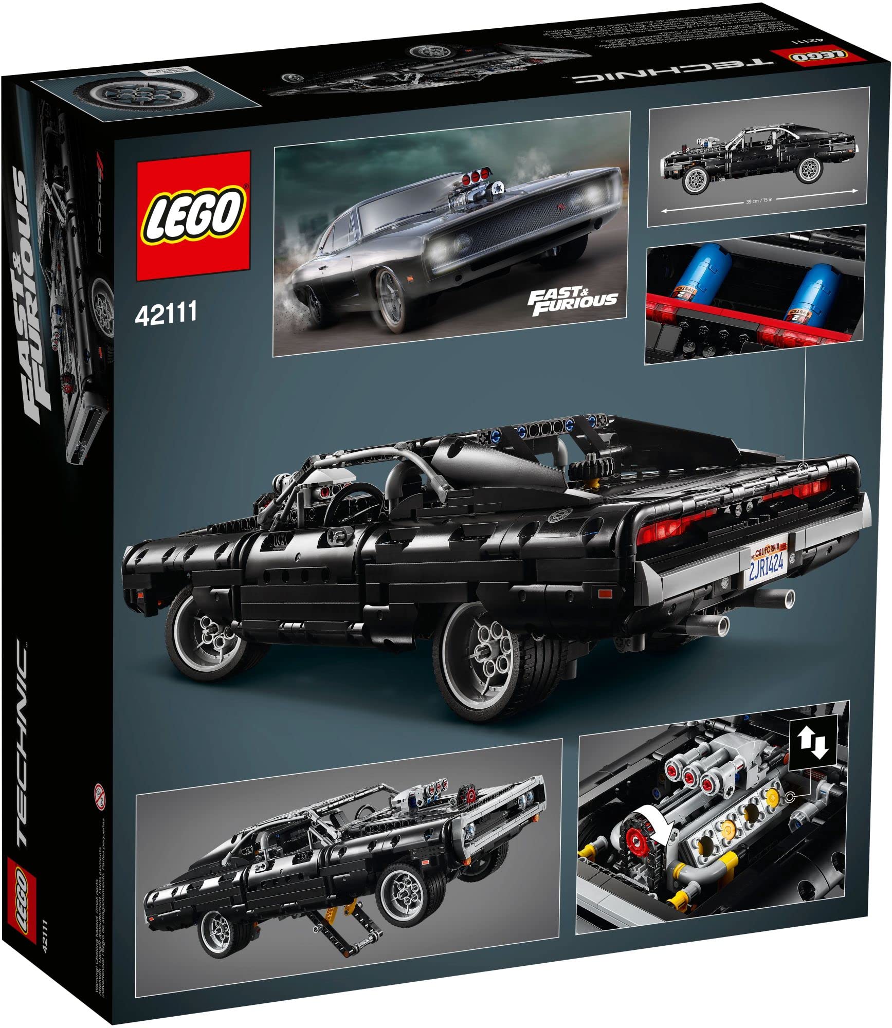 LEGO 42111 Technic Dom's Dodge Charger, Fast and Furious Modellauto Bauset, Jungen, Mädchen, Männer, Frauen, ikonisches Sammlerset