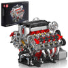 Mould King 10130 V8 Motor Bausatz, 2718 Klemmbausteine Technik F488 Auto Motor Modell mit funktionsfähigem Engine Kit für Erwachsene
