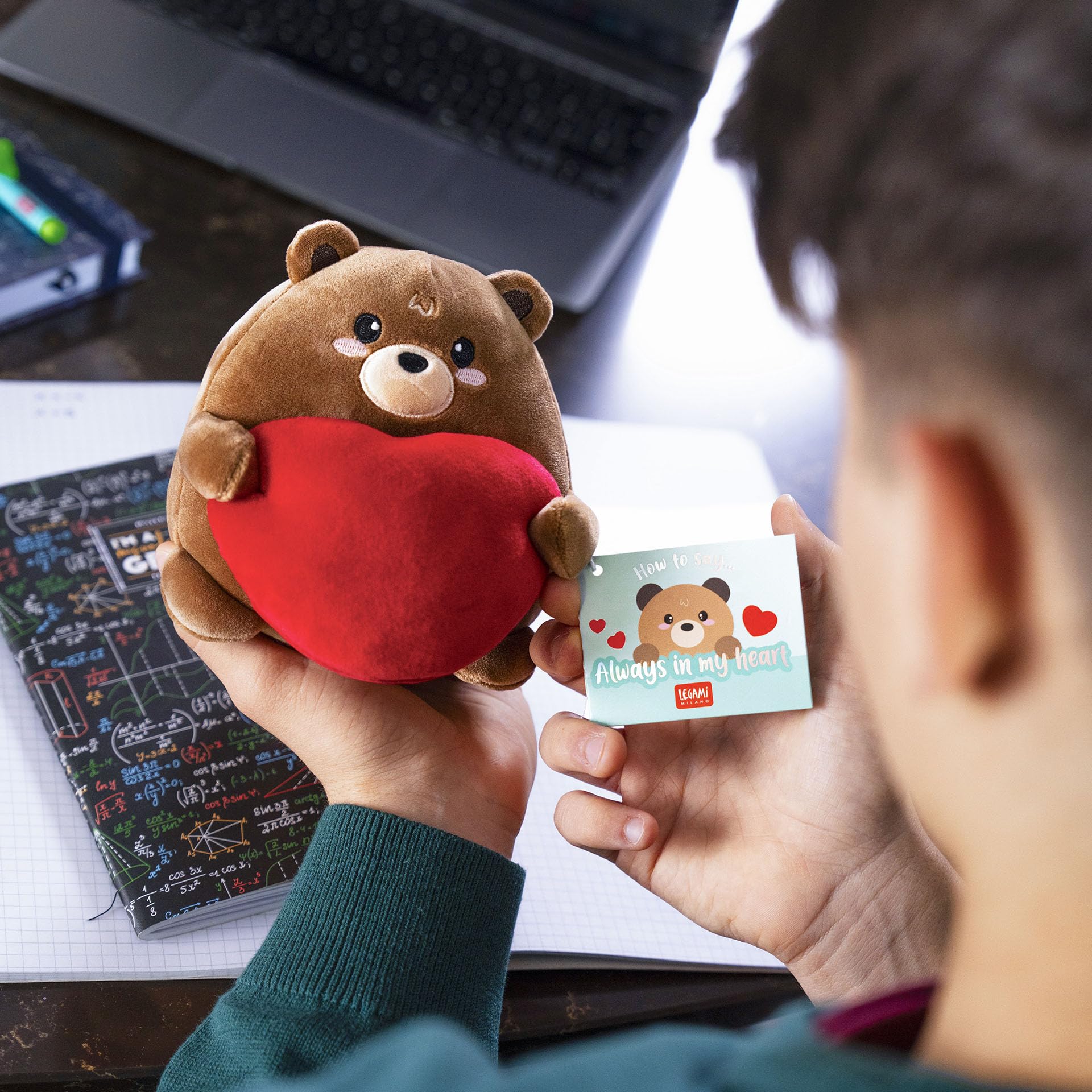 Legami - Super Soft! Plush Plüsch, Teddy Bear Thema, Mini Größe, mit personalisierbarer ID Karte