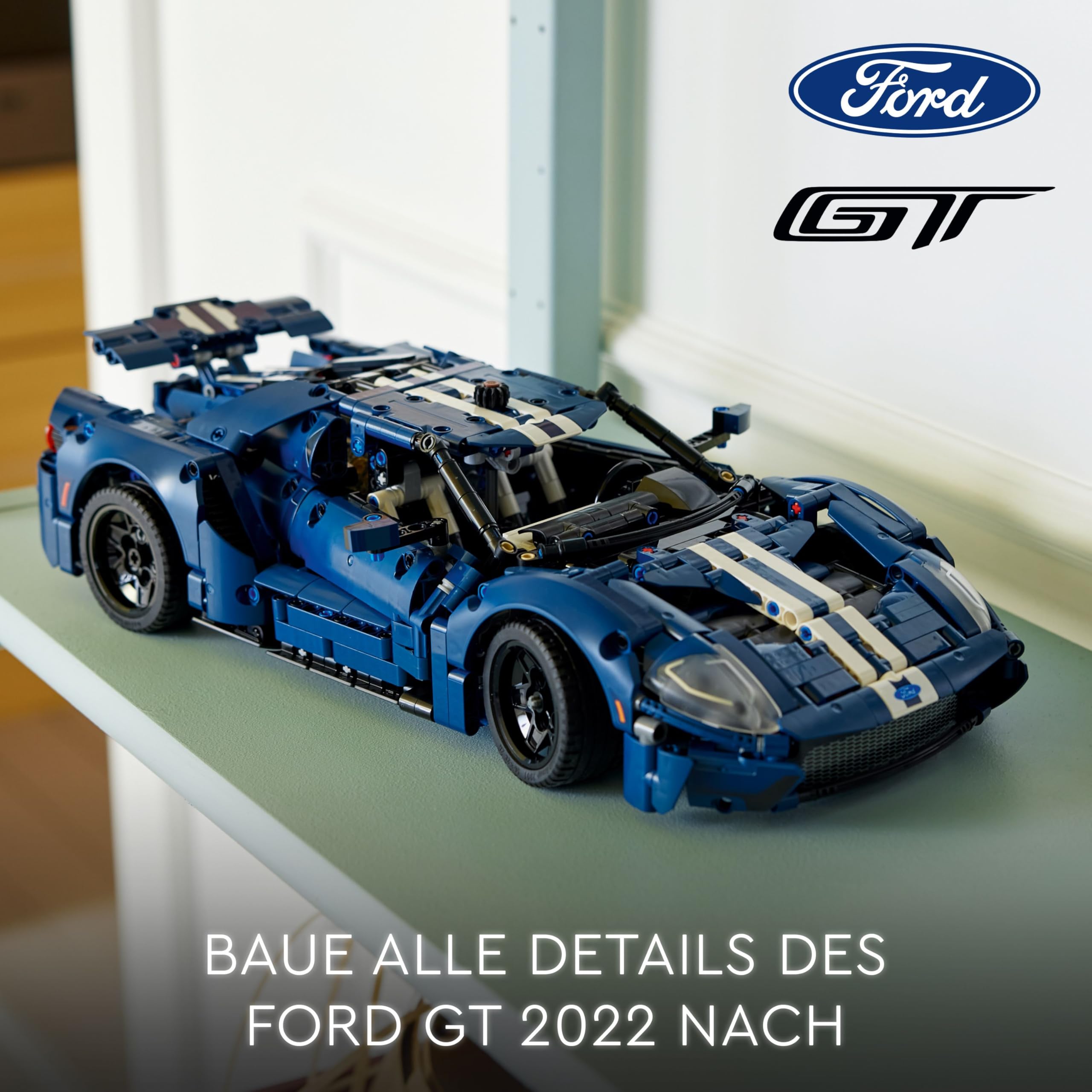 LEGO Technic 42154 Ford GT 2022, Supercar Modellauto 1:12 mit authentischen Details, fortschrittlicher Bausatz & Sammlerset für Erwachsene