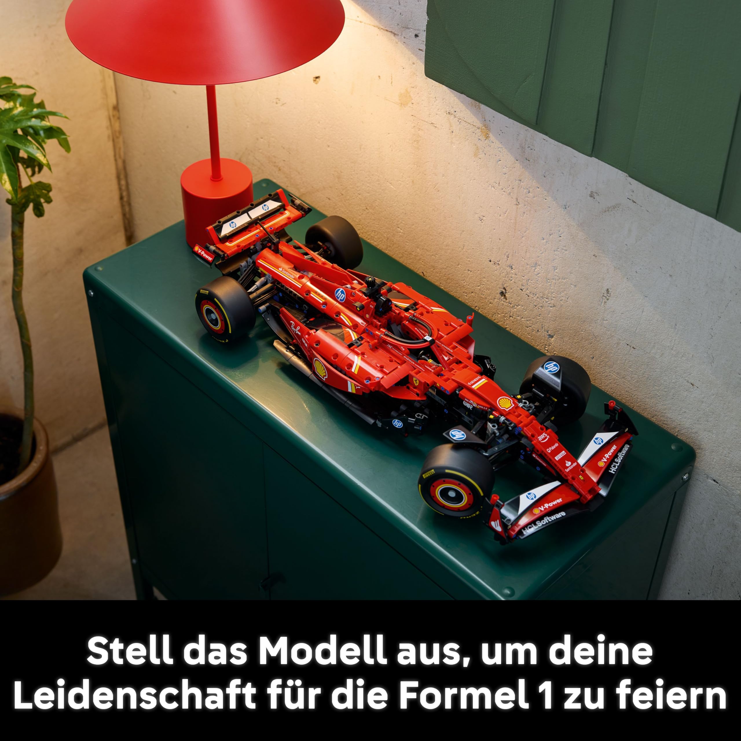 LEGO Technic 42207 Ferrari SF-24 F1 Rennwagen 1:8 mit V6-Motor, Getriebe, Lenkung & DRS, detailreicher Modellauto-Bausatz für Erwachsene