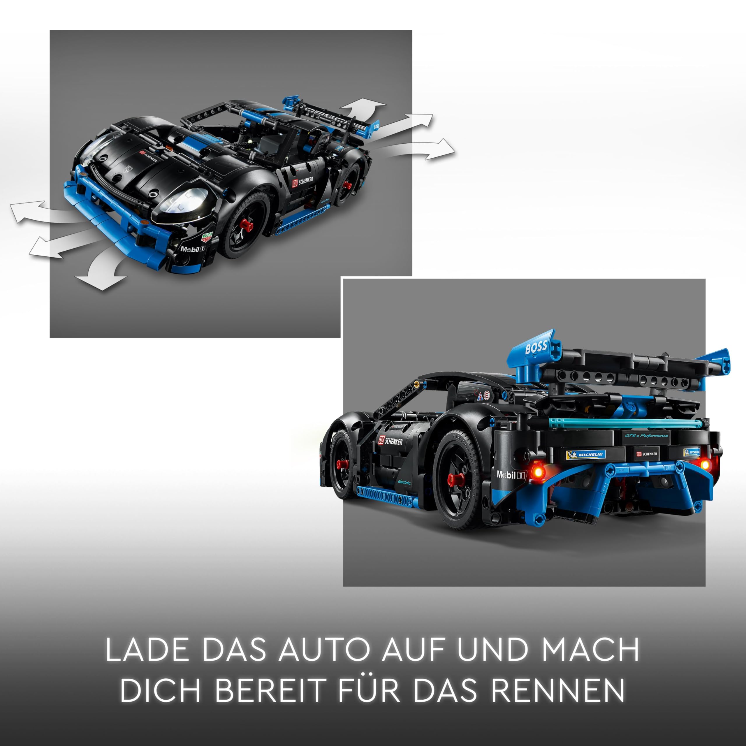LEGO Technic 42176 Porsche GT4 e-Performance Rennwagen, ferngesteuertes Modellauto & interaktiver Bausatz für Kinder ab 10 Jahren