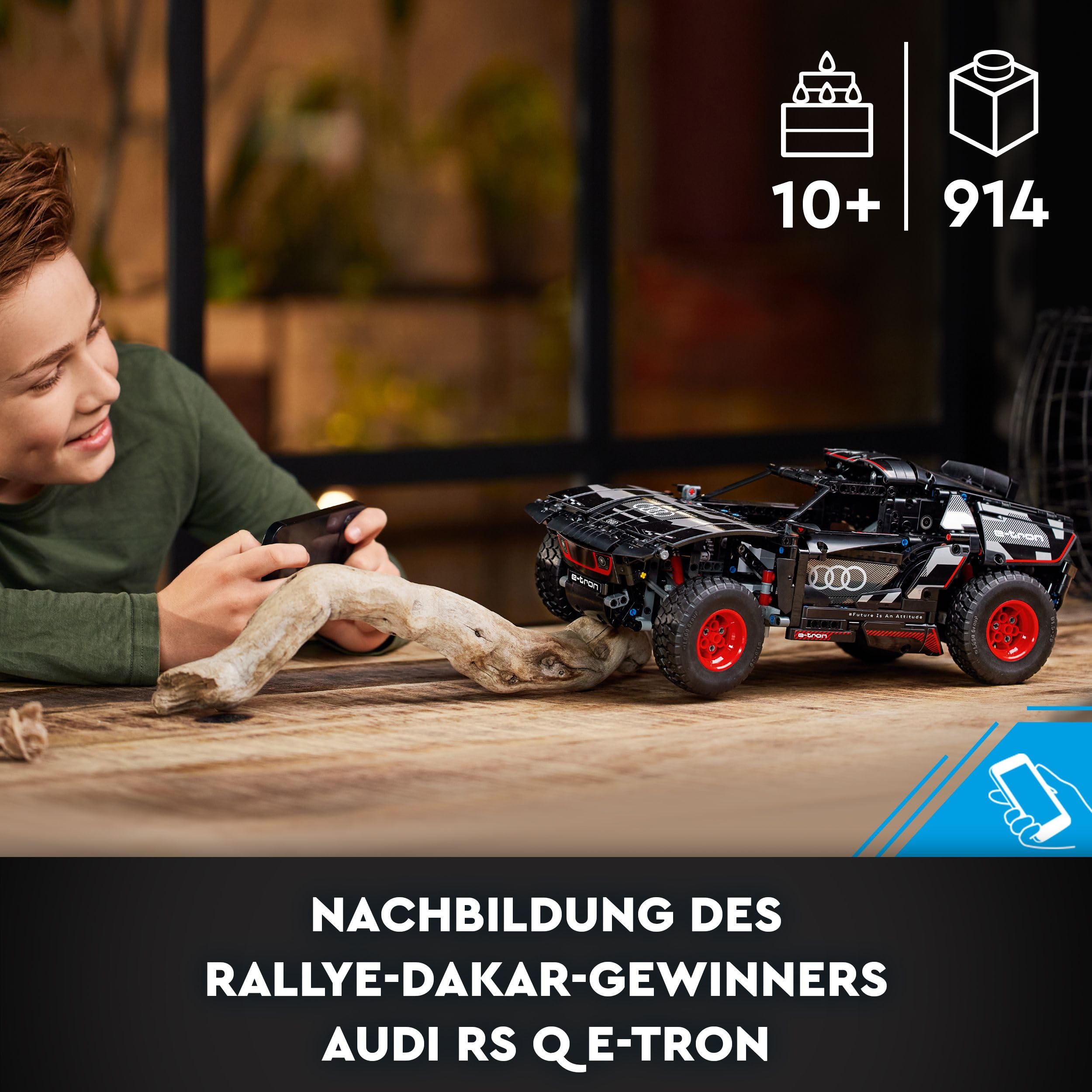 LEGO Technic 42160 Audi RS Q e-tron, ferngesteuertes Rallye-Auto mit App Control+, RC Dakar Geländewagen Bausatz für Kinder ab 10 & Fans