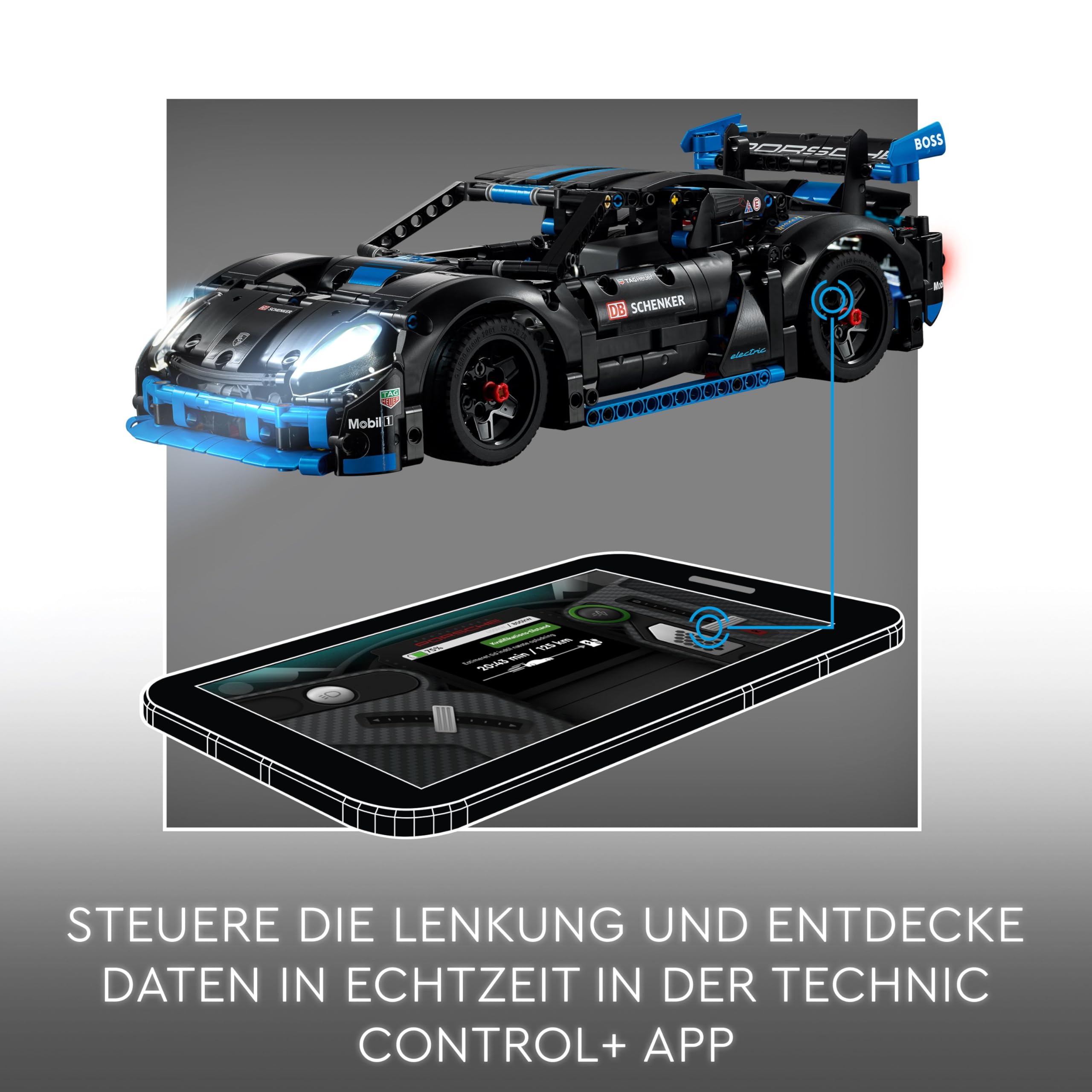 LEGO Technic 42176 Porsche GT4 e-Performance Rennwagen, ferngesteuertes Modellauto & interaktiver Bausatz für Kinder ab 10 Jahren
