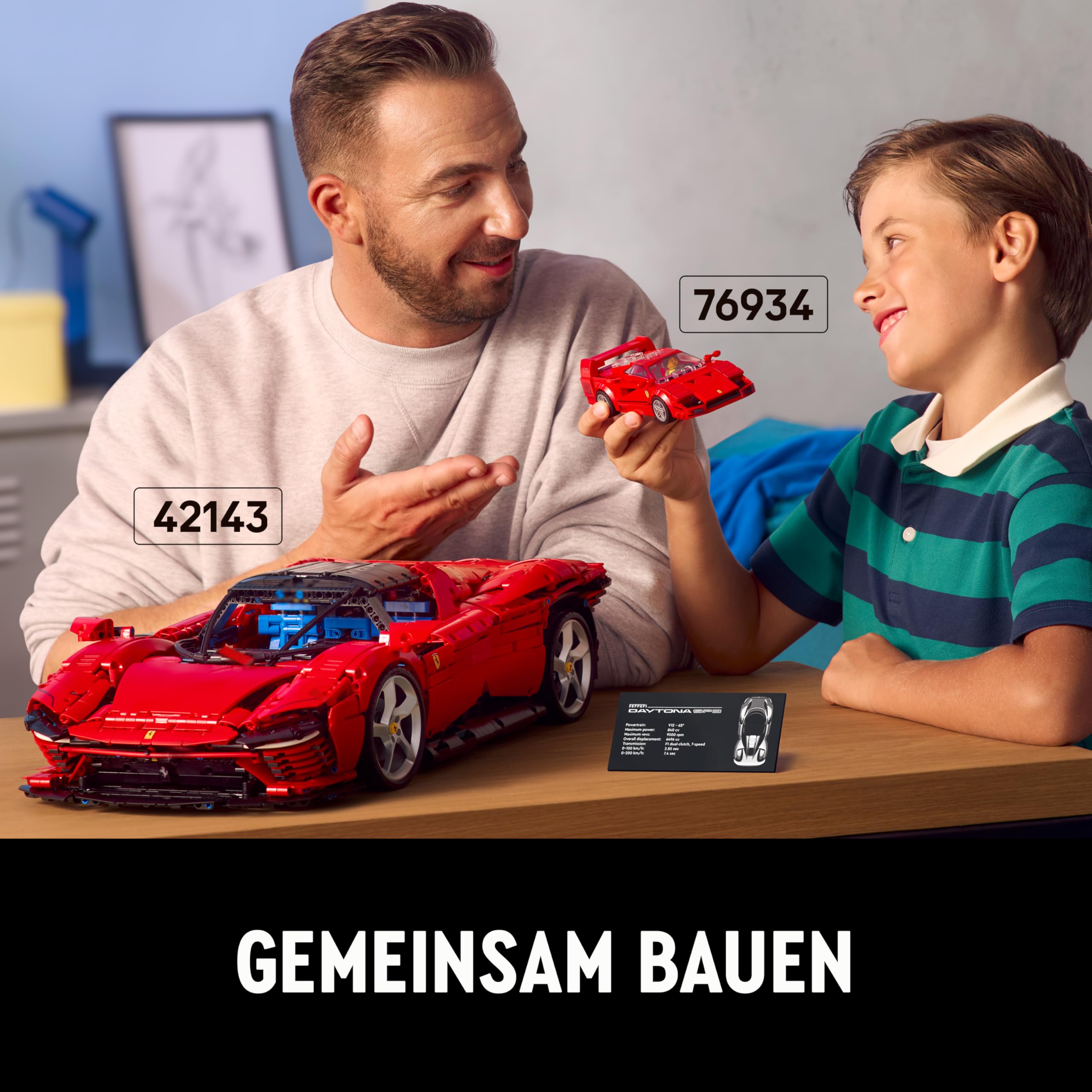 LEGO Technic 42143 Ferrari Daytona SP3, roter Supersportwagen Modellauto 1:8, erweitertes Bausatz & Ultimate Car Concept Sammlerset