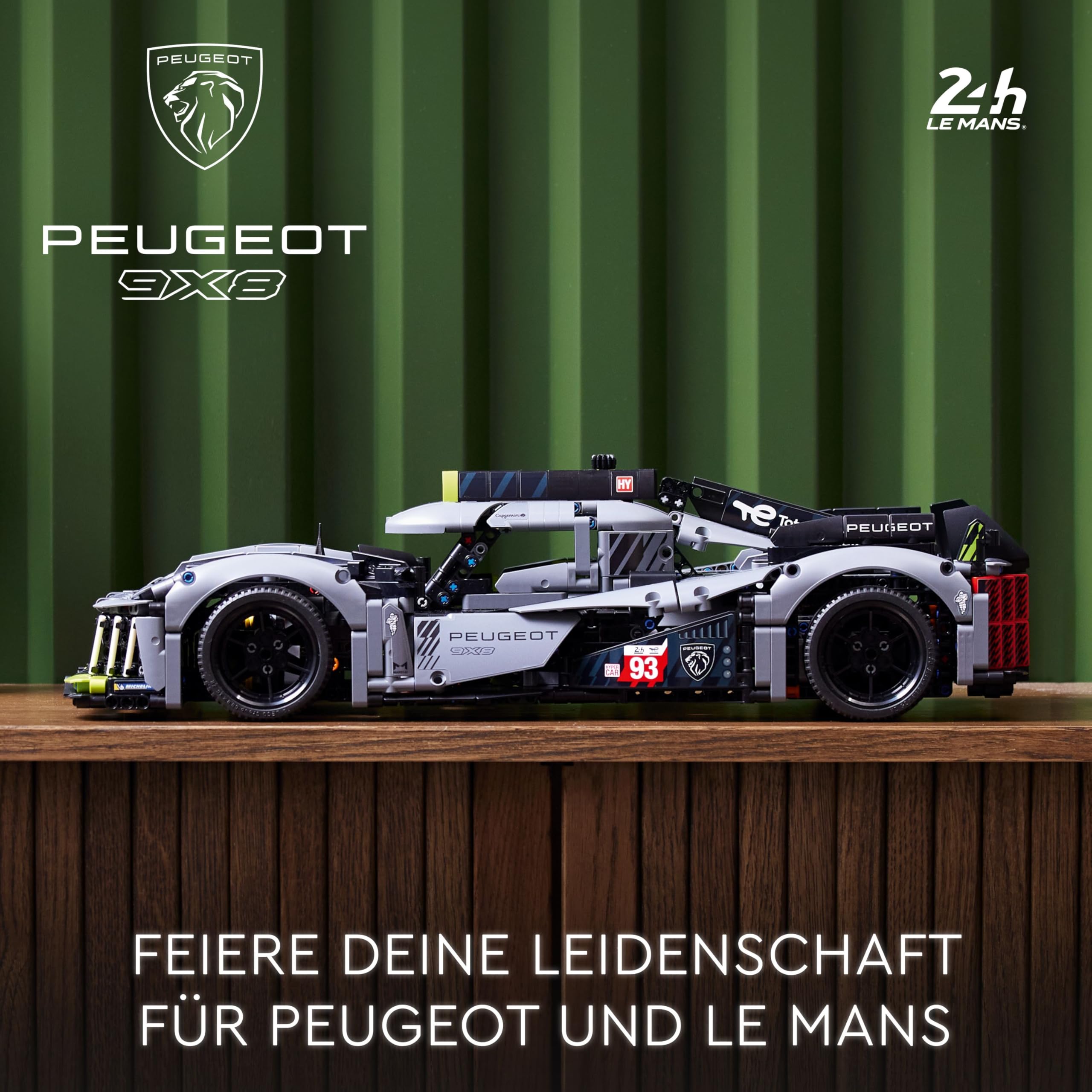 LEGO 42156 Technic Peugeot 9X8 24H Le Mans Hybrid Hypercar Modellauto 1:10, Bausatz für Erwachsene & Sammler