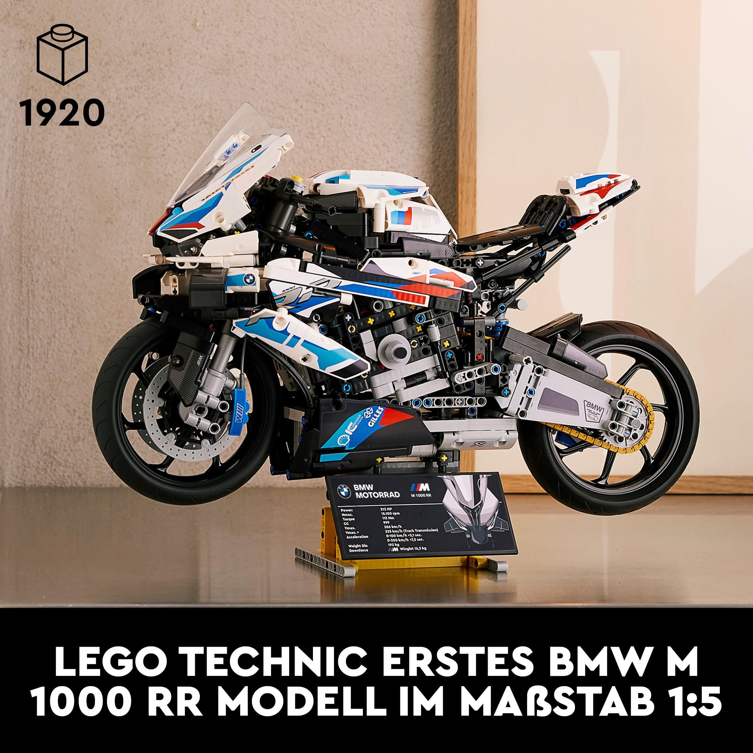 LEGO Technic 42130 BMW M 1000 RR Motorrad, Modellbausatz für Erwachsene, detailreiches Deko- & Geschenk-Set für Männer und Frauen