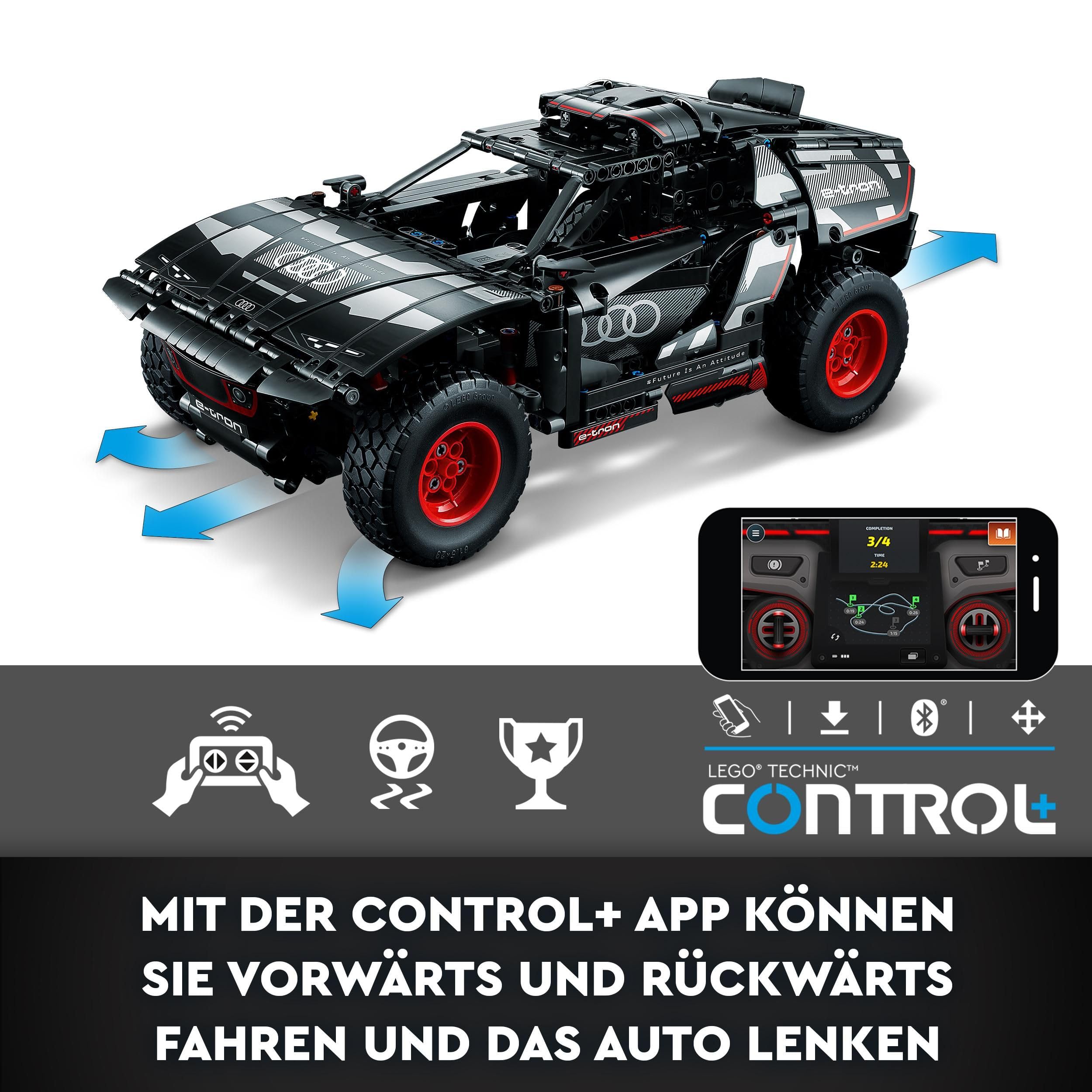 LEGO Technic 42160 Audi RS Q e-tron, ferngesteuertes Rallye-Auto mit App Control+, RC Dakar Geländewagen Bausatz für Kinder ab 10 & Fans