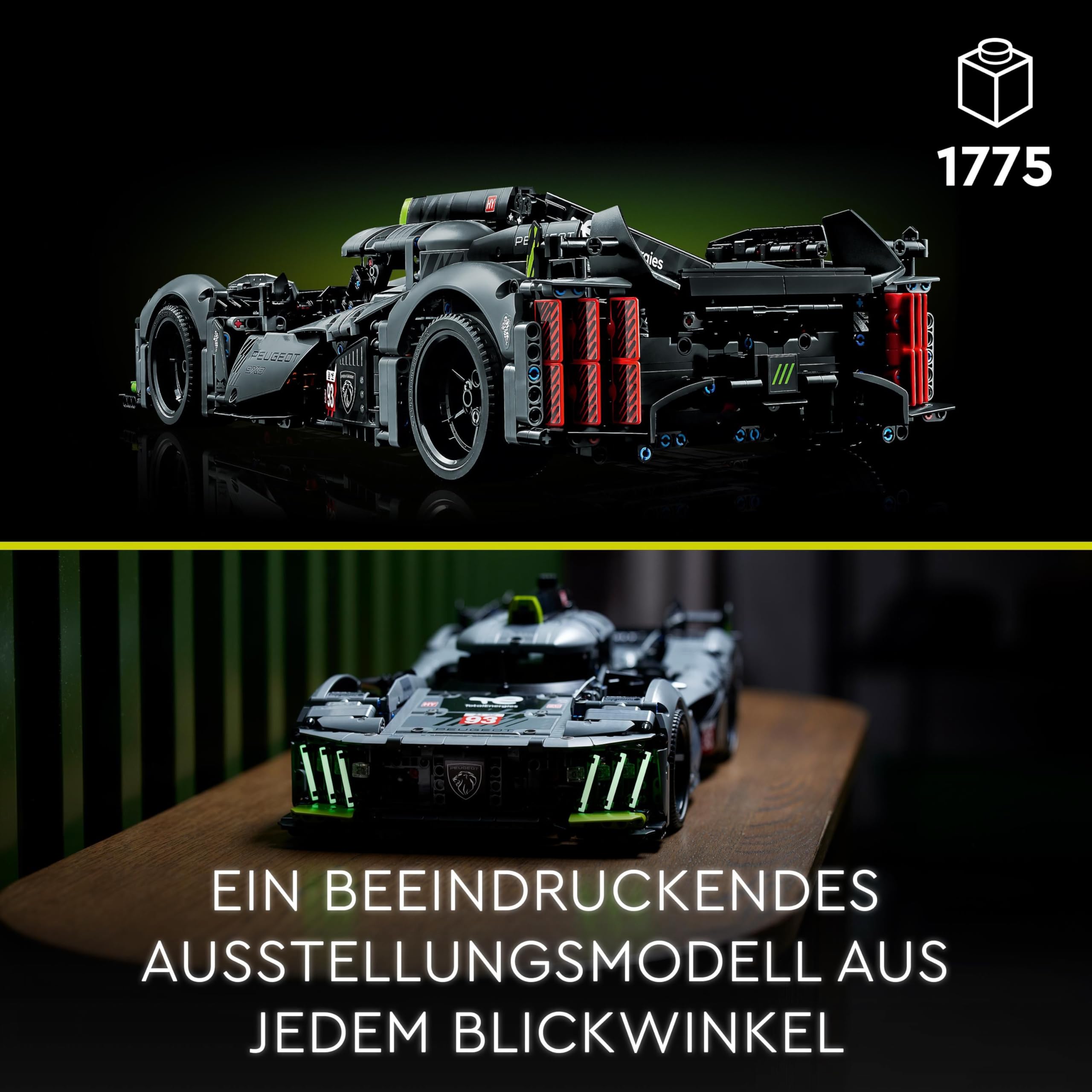 LEGO 42156 Technic Peugeot 9X8 24H Le Mans Hybrid Hypercar Modellauto 1:10, Bausatz für Erwachsene & Sammler