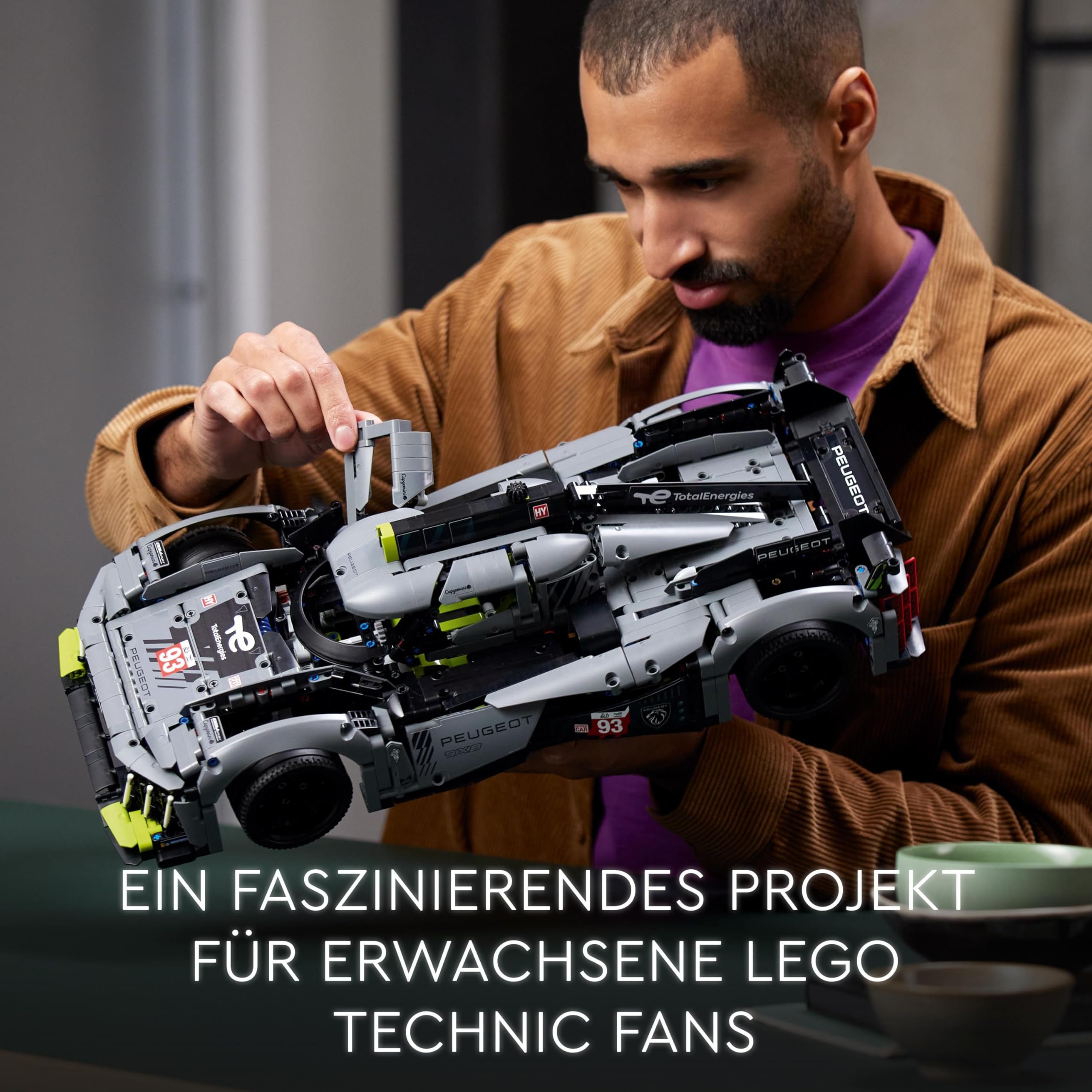 LEGO 42156 Technic Peugeot 9X8 24H Le Mans Hybrid Hypercar Modellauto 1:10, Bausatz für Erwachsene & Sammler
