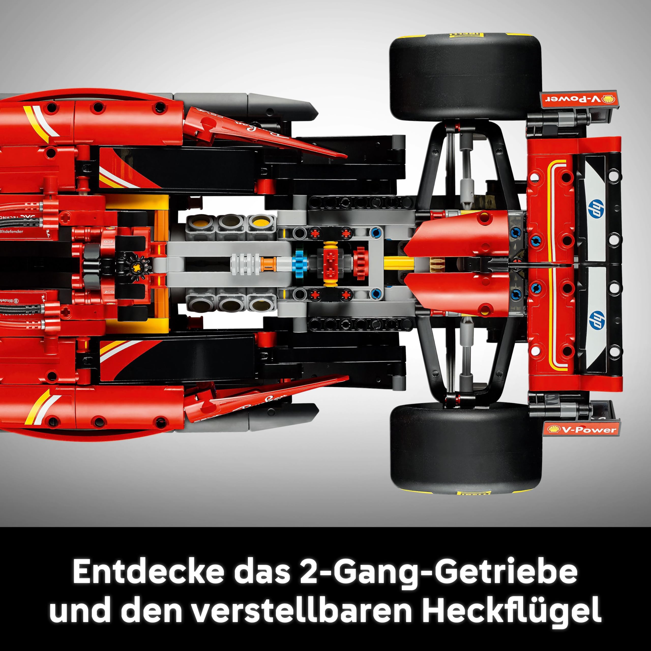 LEGO Technic 42207 Ferrari SF-24 F1 Rennwagen 1:8 mit V6-Motor, Getriebe, Lenkung & DRS, detailreicher Modellauto-Bausatz für Erwachsene