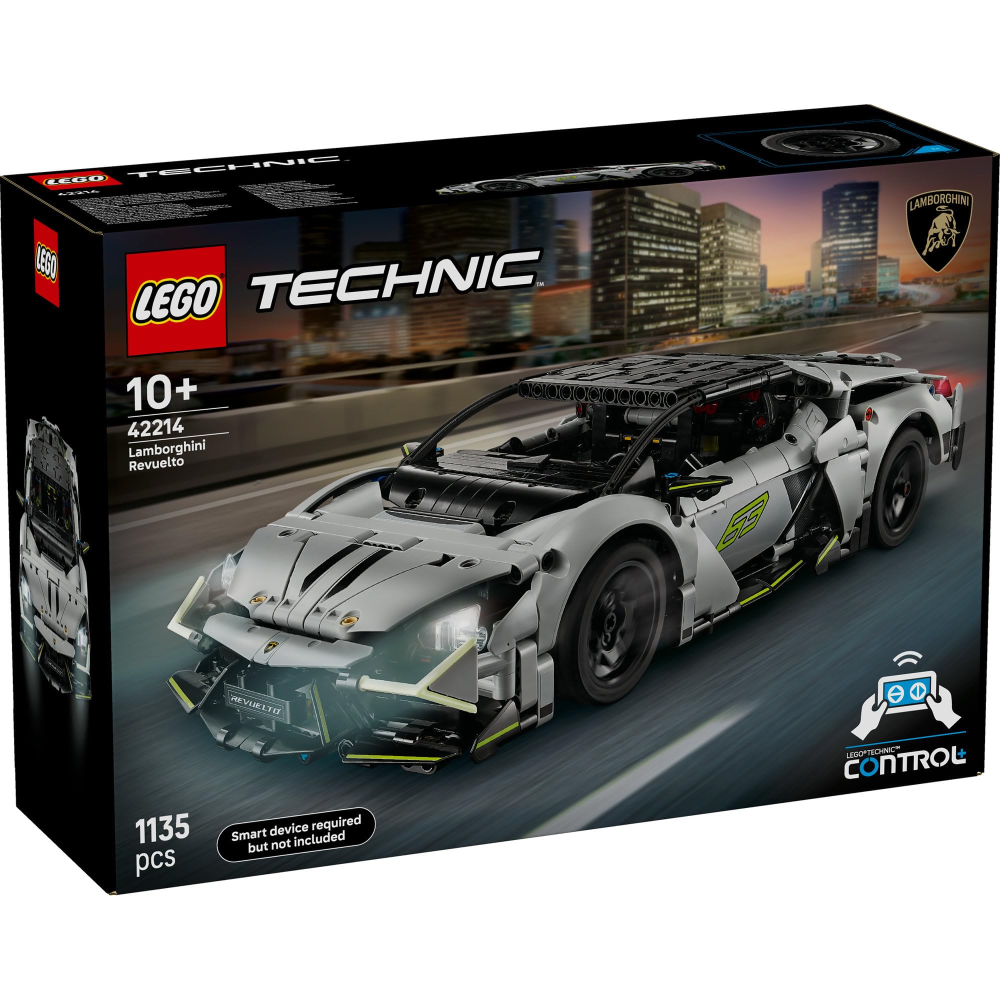 LEGO Technic 42214 Lamborghini Revuelto, ferngesteuertes Supersportwagen Modellauto mit Licht, Lenkung & Akku-Hub, Bausatz ab 10 Jahren