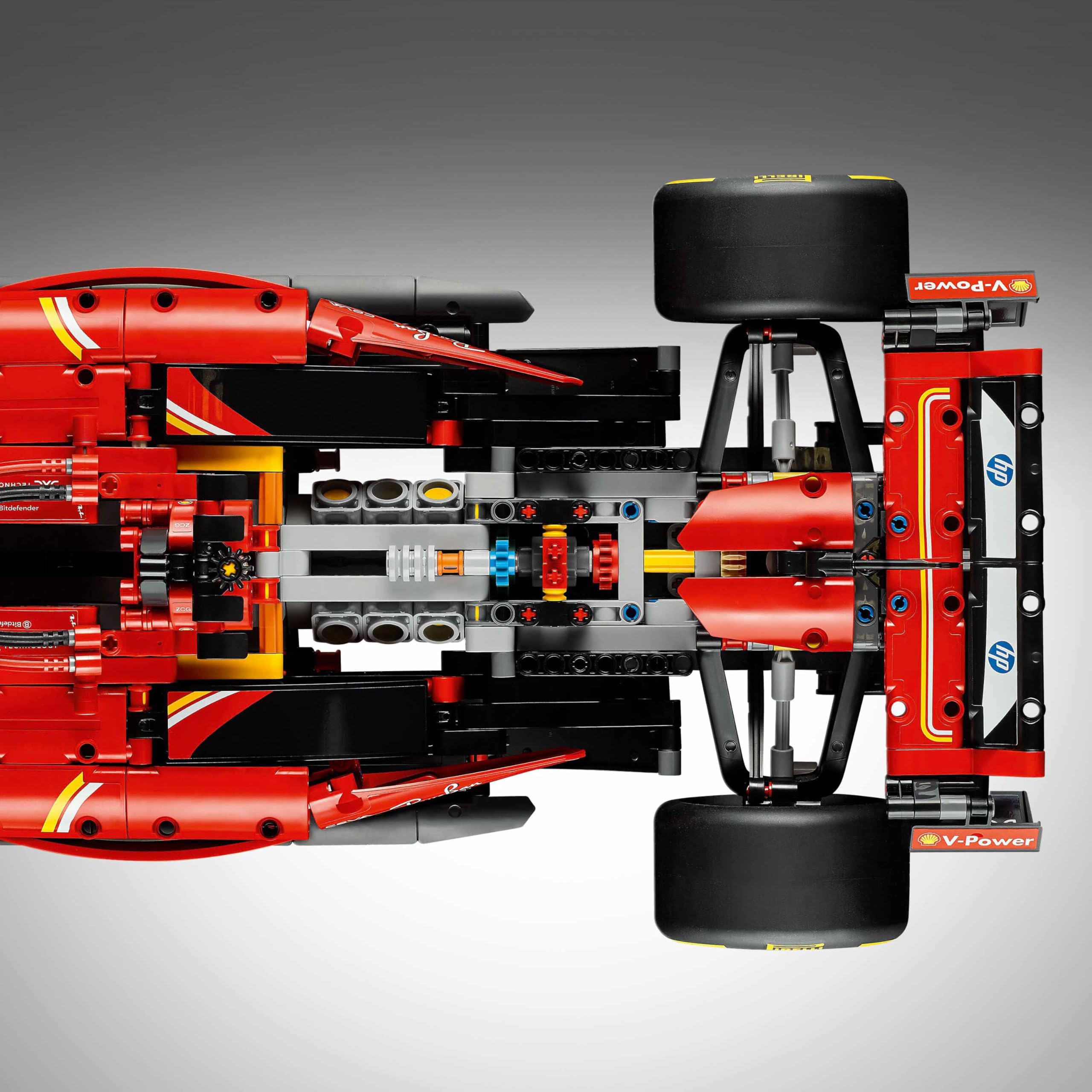 LEGO Technic 42207 Ferrari SF-24 F1 Rennwagen 1:8 mit V6-Motor, Getriebe, Lenkung & DRS, inkl. Speed Champions 30709 Polybag Sammlerset