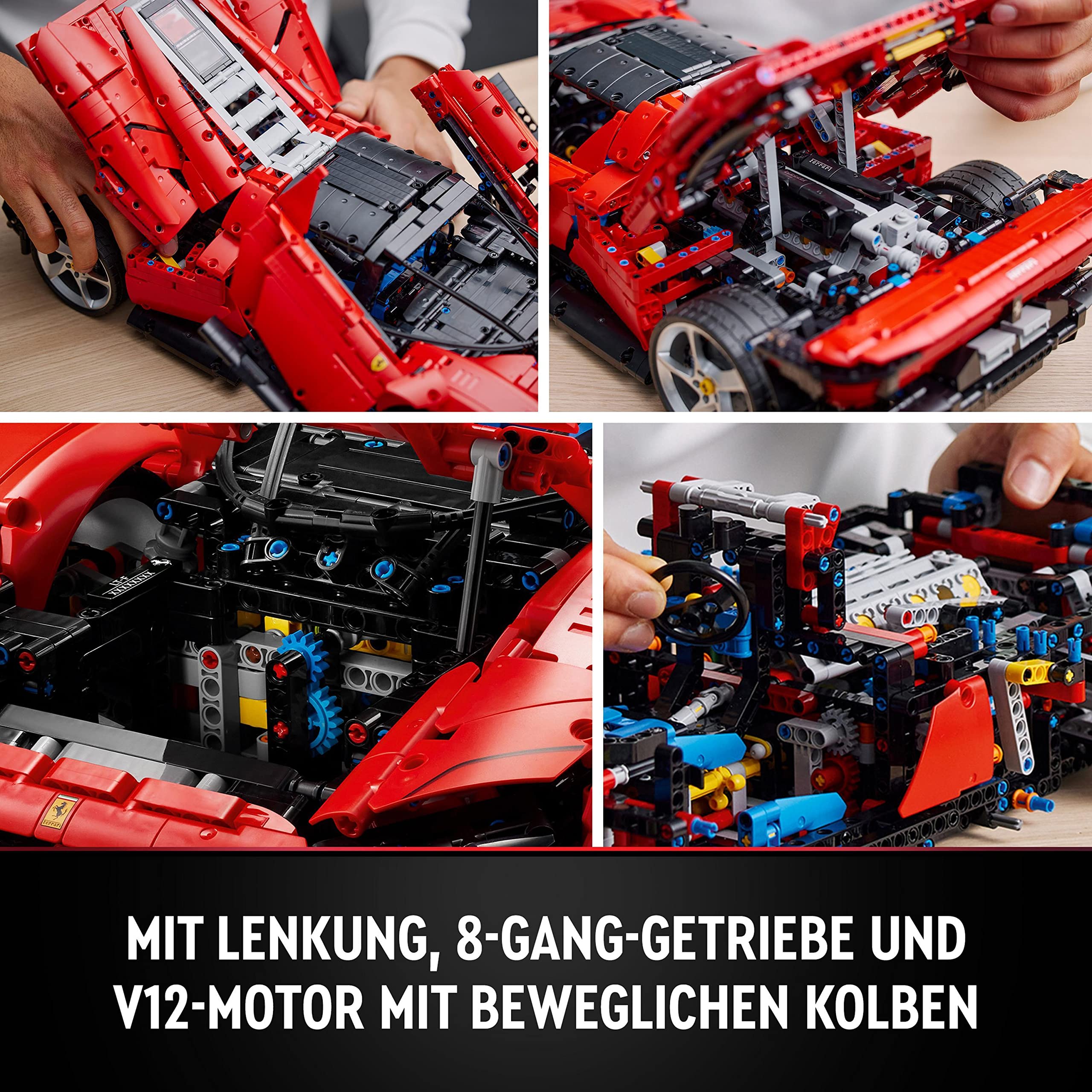 LEGO Technic 42143 Ferrari Daytona SP3, roter Supersportwagen Modellauto 1:8, erweitertes Bausatz & Ultimate Car Concept Sammlerset