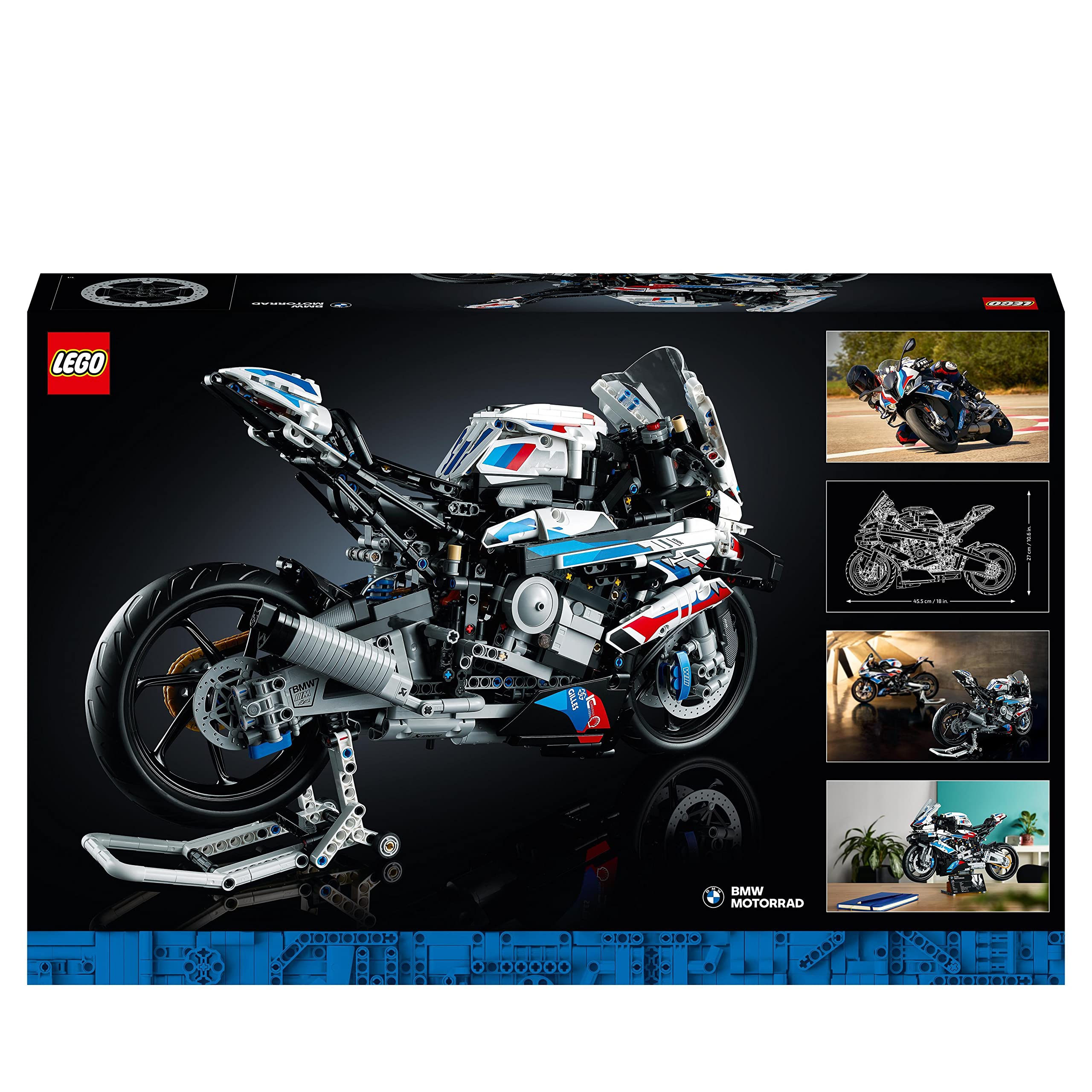 LEGO Technic 42130 BMW M 1000 RR Motorrad, Modellbausatz für Erwachsene, detailreiches Deko- & Geschenk-Set für Männer und Frauen